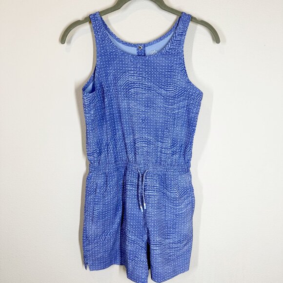 Athleta Girl Romper Size L/12 Blue Pattern - Picture 1 of 4